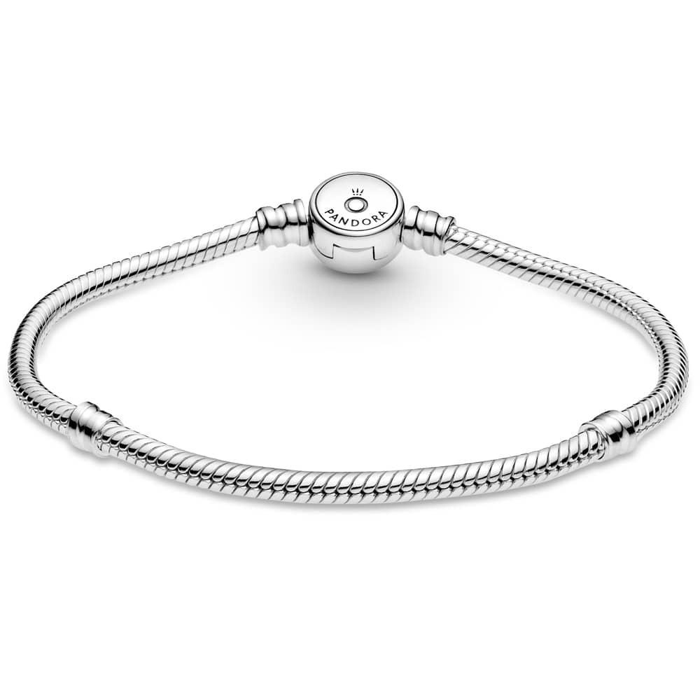 Браслет змейка из стерлингового серебра и дисковой застежкой со звездообразным синим кристаллом Браслет змейка из стерлингового серебра и дисковой застежкой со звездообразным синим кристаллом