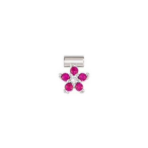 SEIMIA ed, FLORA in 925 sterling silver and cz (FLOWERS) (002_RED)
