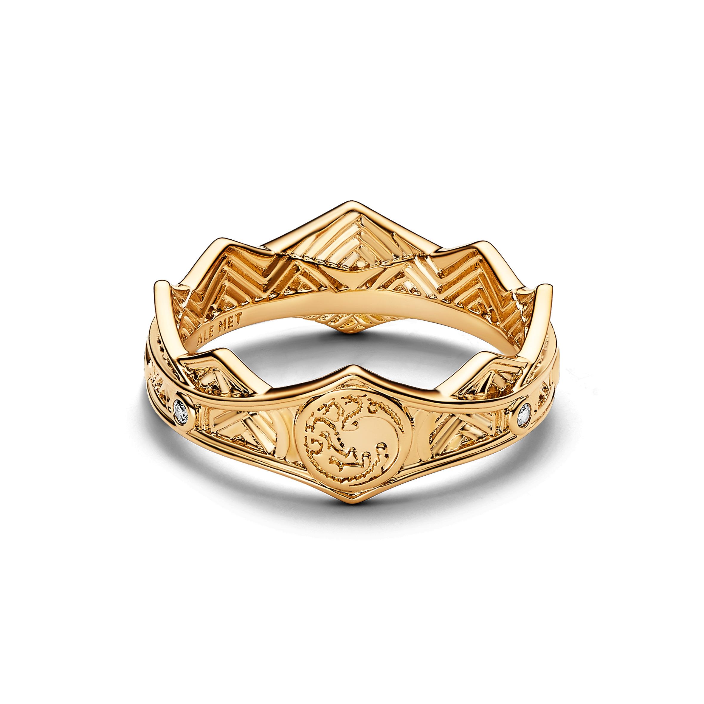 Кольцо Project House Targaryen Crown с покрытием из 14-каратного золота с прозрачным кубическим цирконием