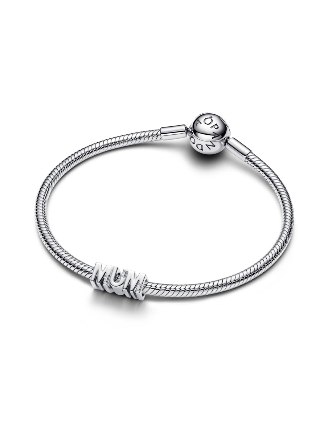 MUM sterling silver charm with clear cubic zirconia