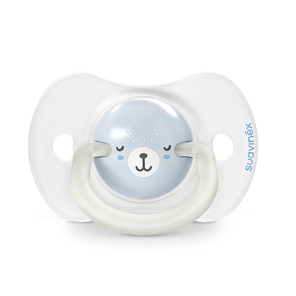 Пустышка ночная Suavinex Wild голубая 6-18м 2шт