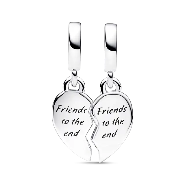 Подвеска из стерлингового серебра с разрезным сердцем и прозрачным кубическим цирконием