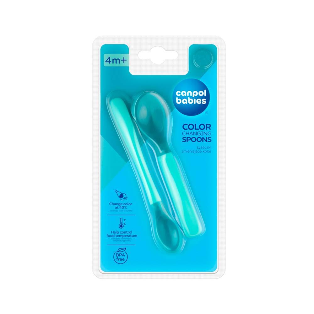 Ложечки меняющие цвет Canpol Babies бирюзовые 2 шт