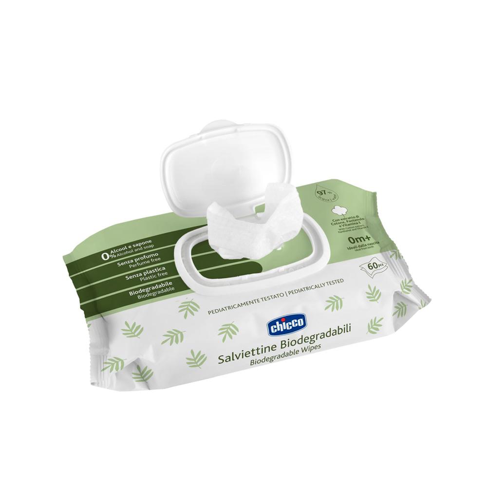 Влажные салфетки для детей Chicco биоразлагаемые 60 шт