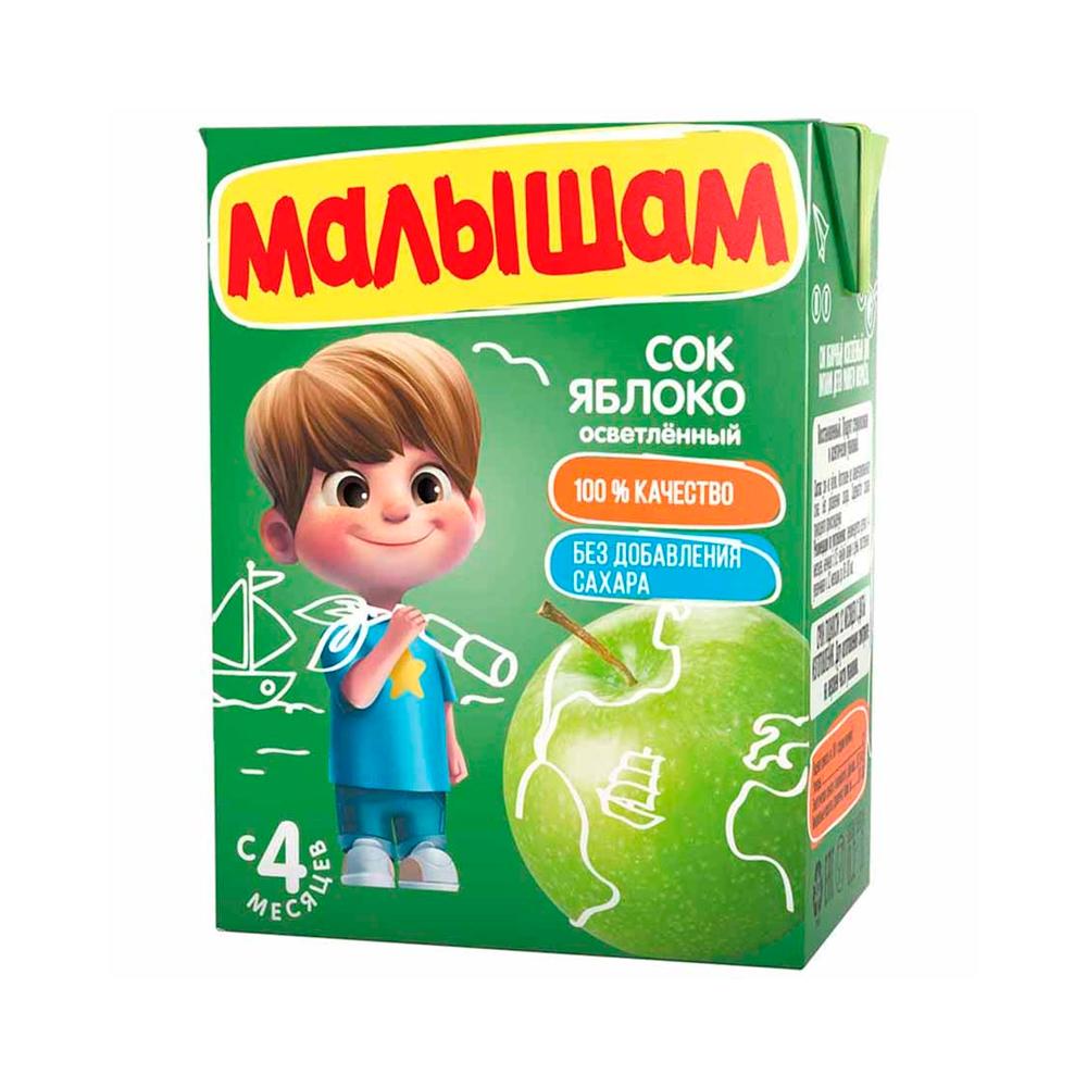 Сок Малышам осветленный яблочный 4м+ 200мл