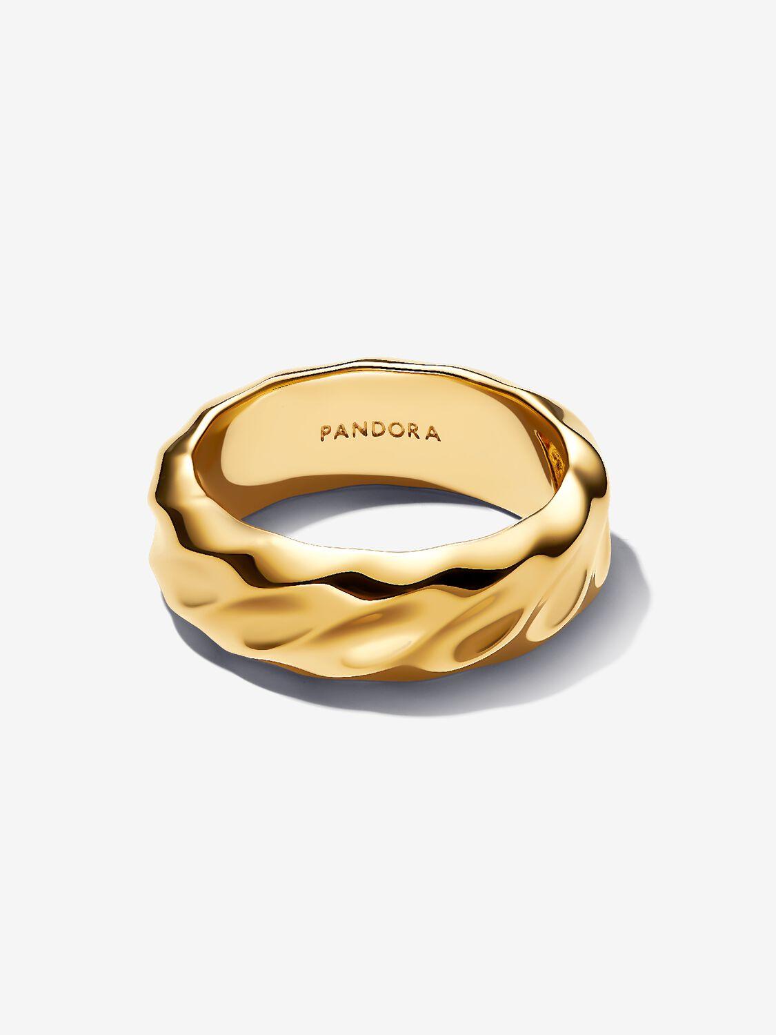 Rippled 14k gold-plated ring