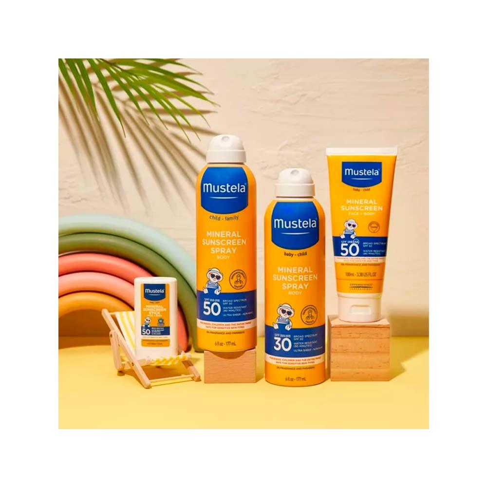 Детский солнцезащитный спрей Mustela Mineral – SPF 50