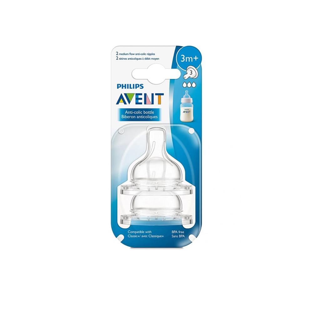 Соска Philips Avent Classic+ со средним потоком 3м+ 2 шт