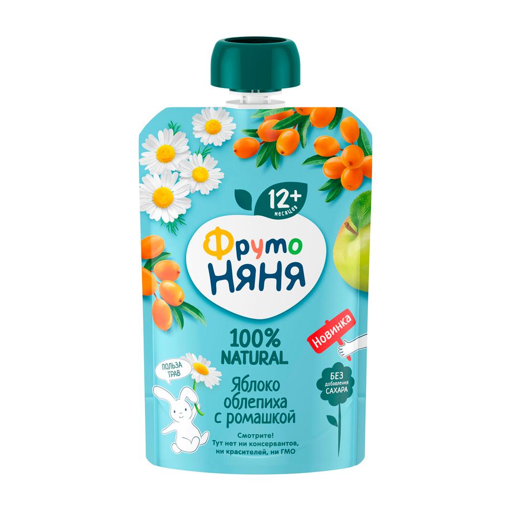 Пюре ФрутоНяня из яблок облепихи и ромашки 12м+ 90 гр