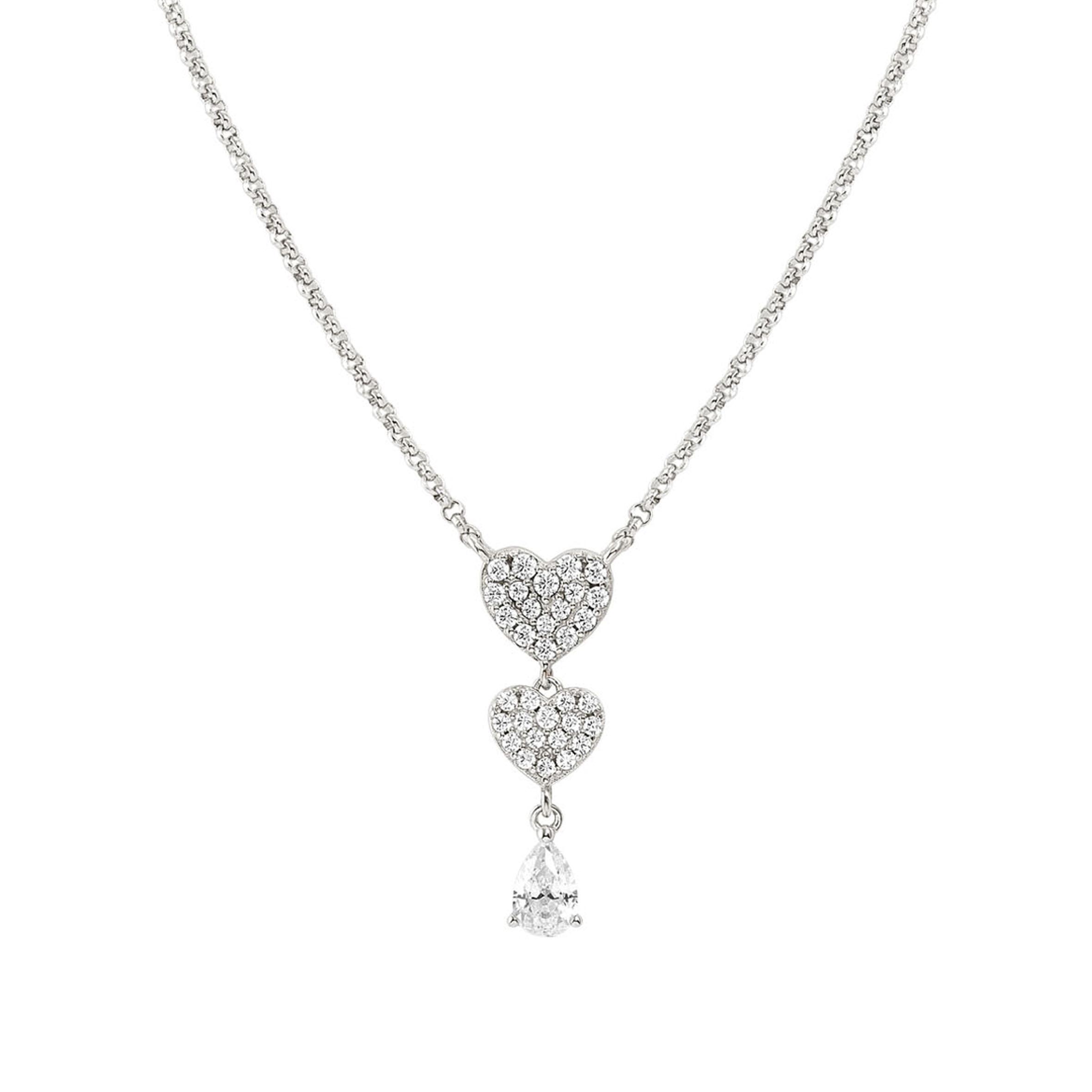 LUCENTISSIMA necklace in 925 sterling silver and cz (001_Silver Heart)