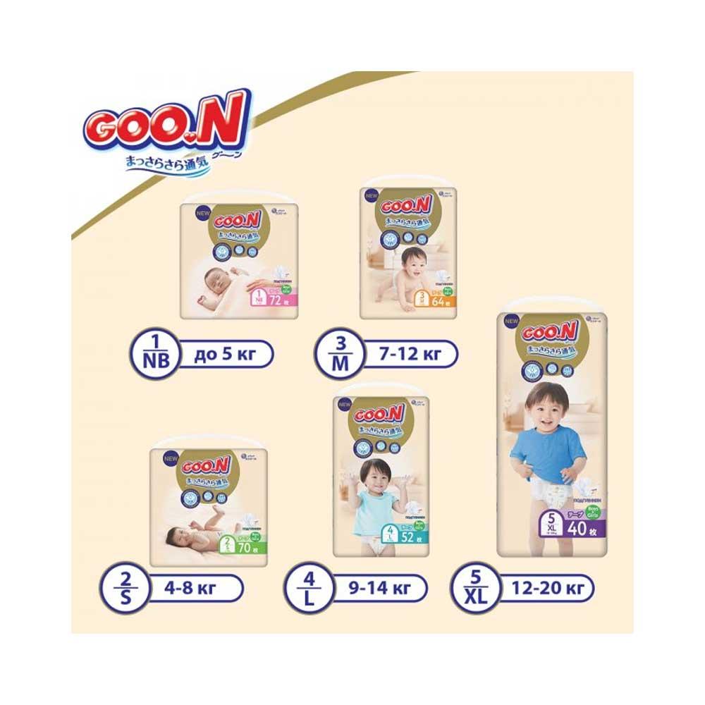 Подгузники GOON Premium Soft размер S 4-8 кг 18 шт
