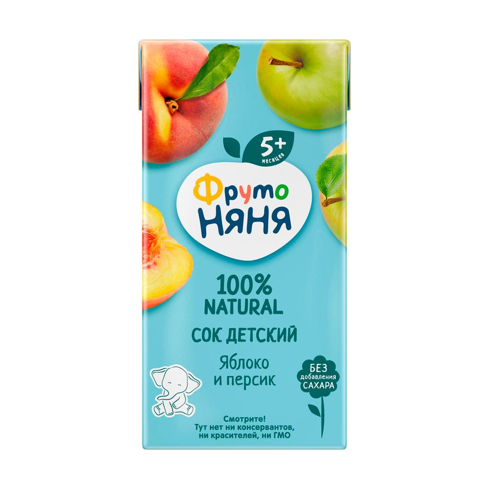 Сок ФрутоНяня яблоко персик 5м+ 200 мл Сок ФрутоНяня яблоко персик 5м+ 200 мл