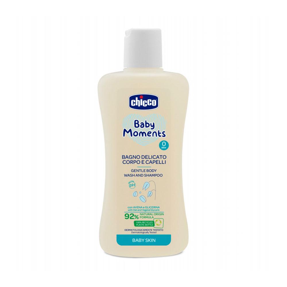 Нежная пена для тела и волос Chicco Baby Moments 0м+ 200 мл