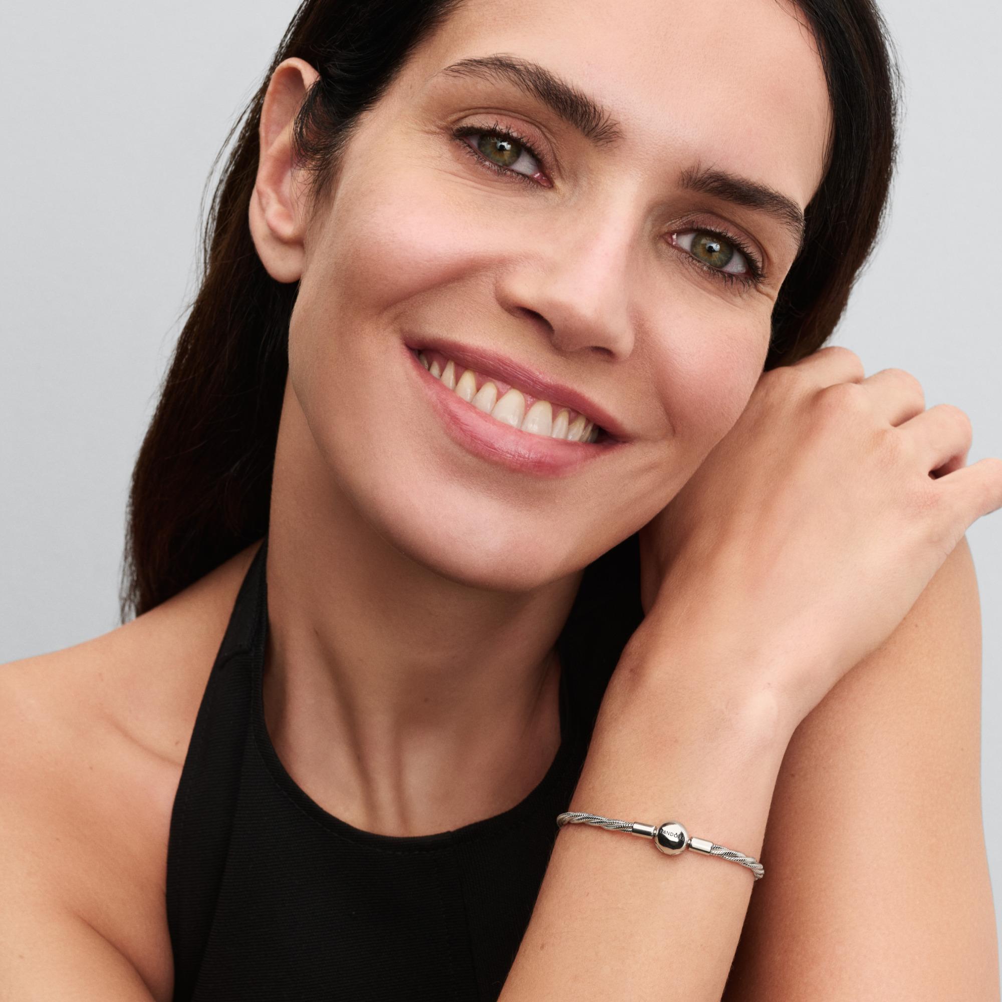 Twisted snake chain sterling silver bracelet