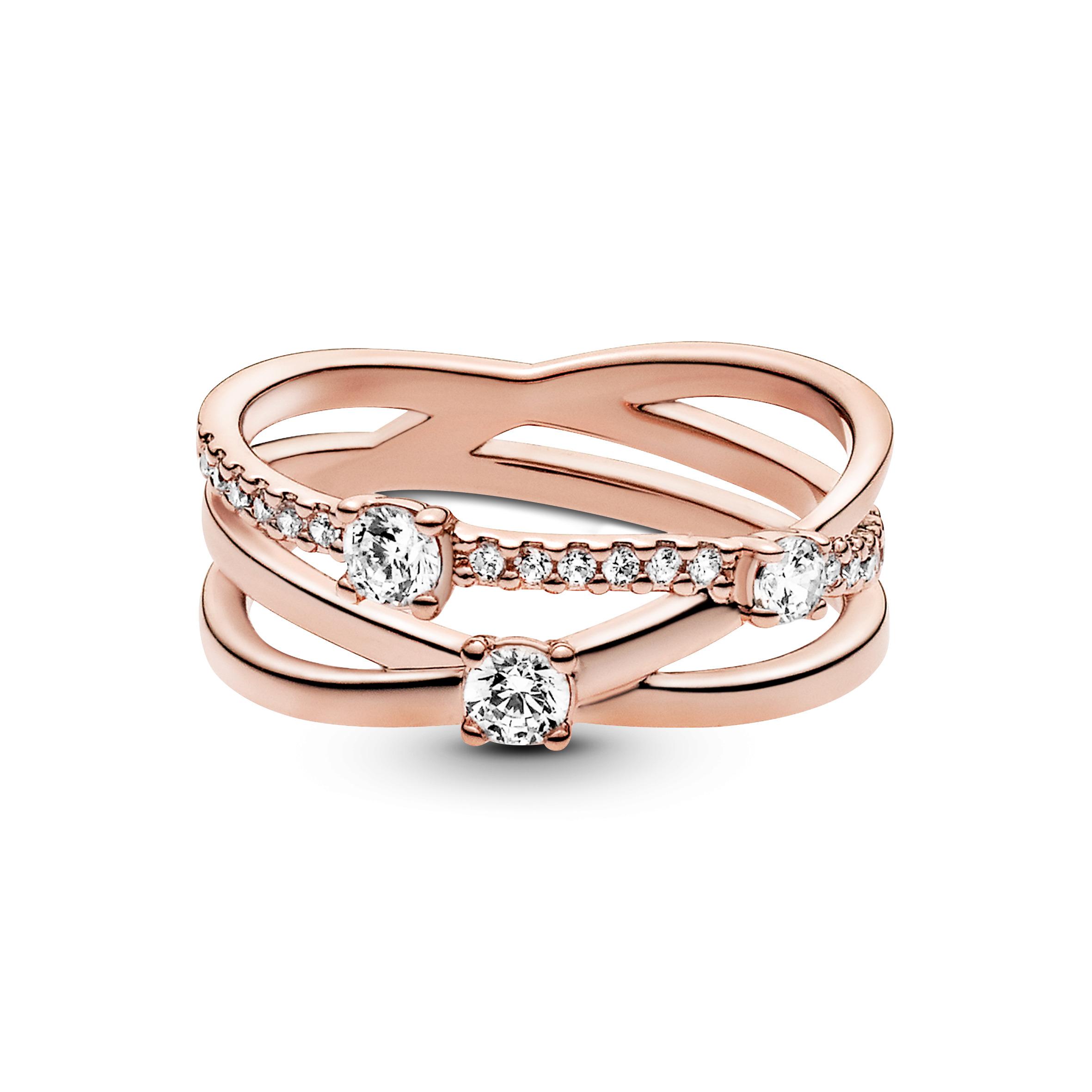Кольцо PANDORA Rose с прозрачным кубическим цирконием