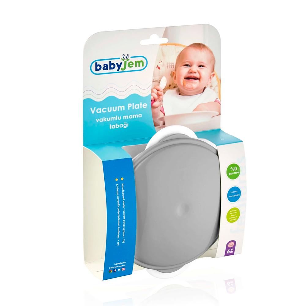 Миска с присоской Babyjem серая
