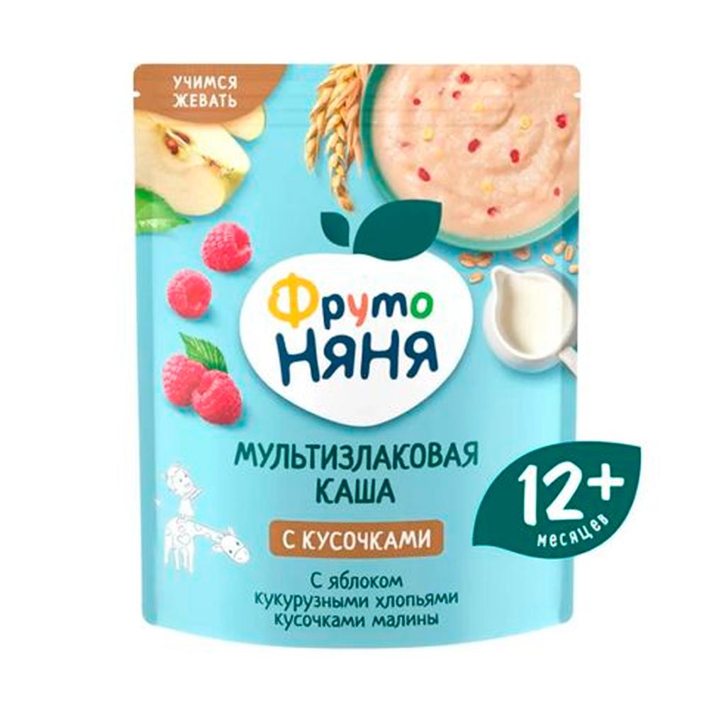 ФрутоНяня Каша молочная 200 г, 12 м+, Мультизлаковая Яблоко-хлопья-малина ФрутоНяня Каша молочная 200 г, 12 м+, Мультизлаковая Яблоко-хлопья-малина