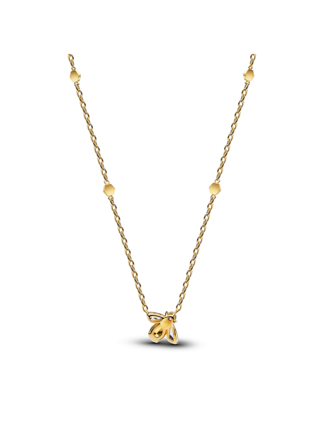 Bee 14k gold-plated collier with vibrant yellow and clear cubic zirconia