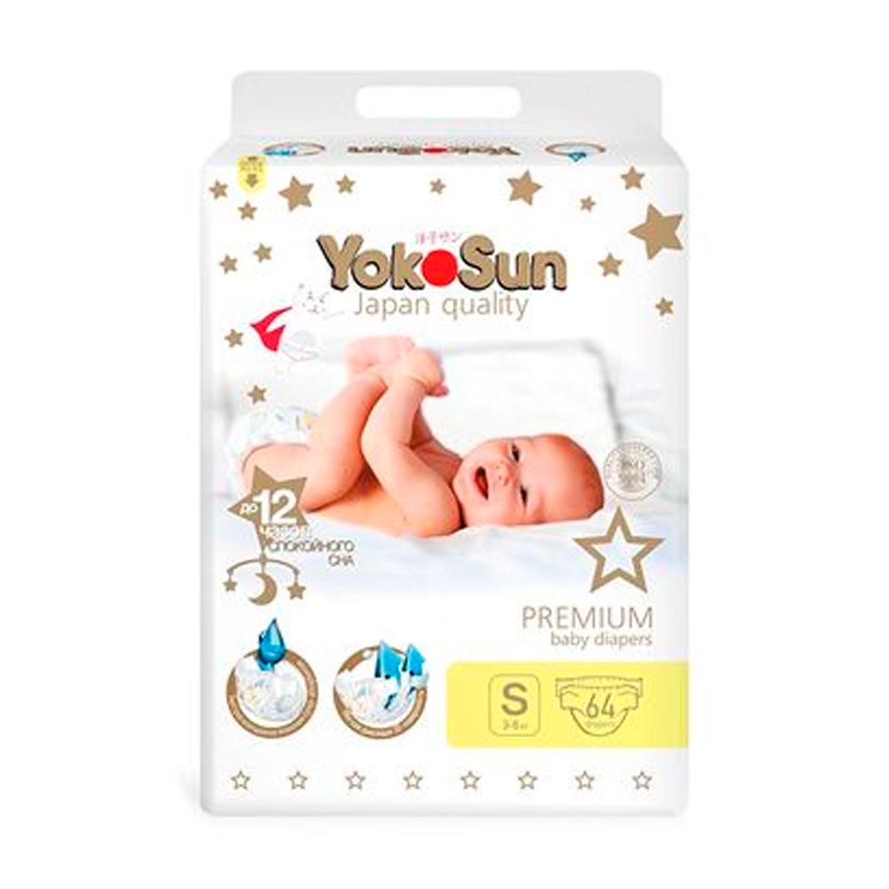 Подгузники YokoSun Premium S 3-6 кг 64 шт