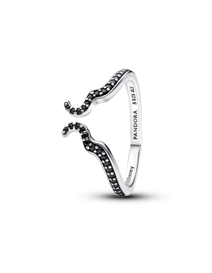 Disney Maleficent sterling silver ring with black crystal