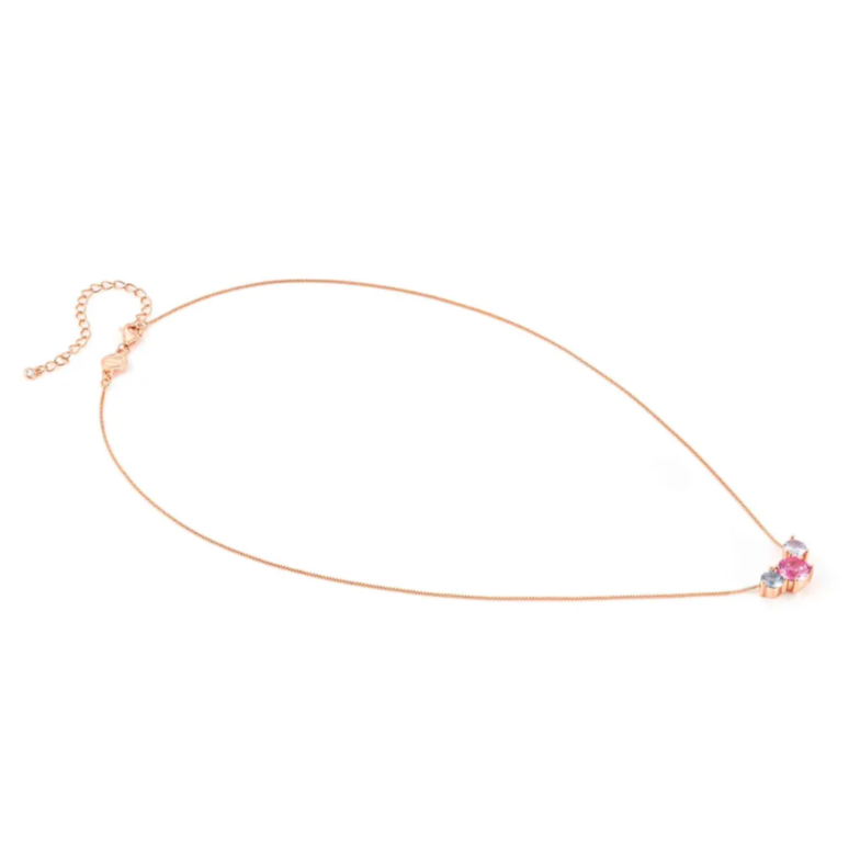 COLOR WAVE necklace in 925 sterling silver and cubic zirconia (Rose Gold)