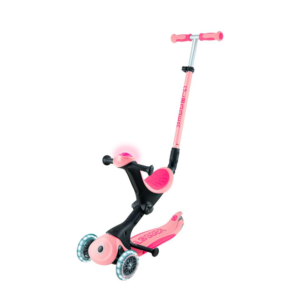 Трёхколесный самокат Globber Go Deluxe Flash Lights Pastel Pink