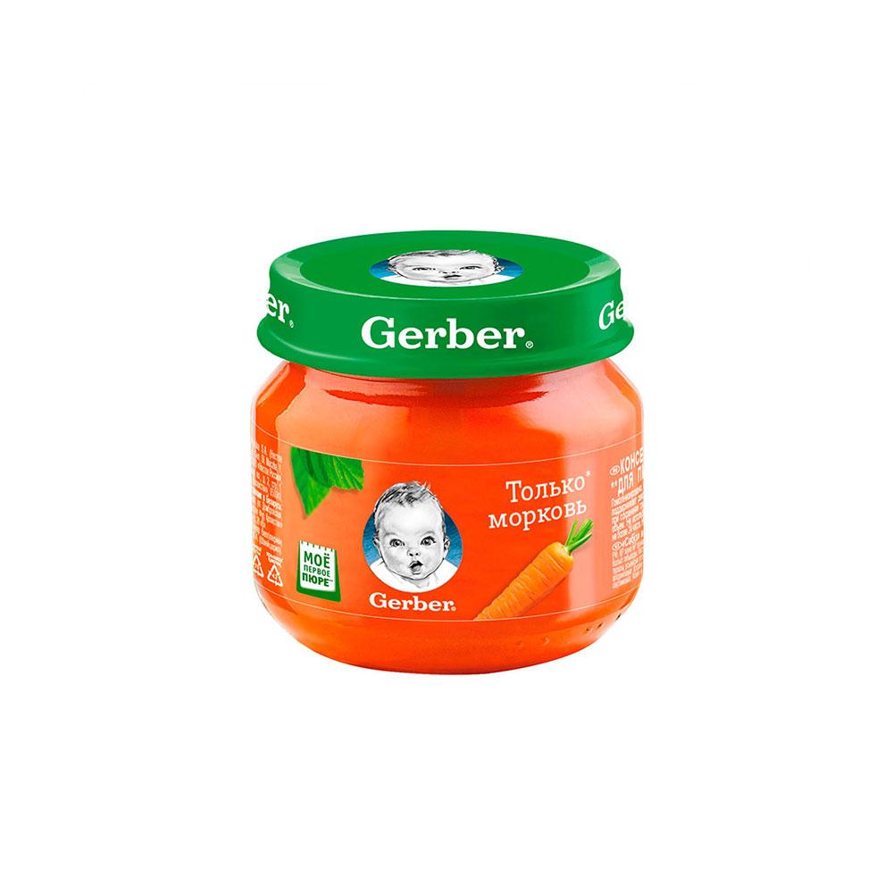 Пюре Gerber морковь 4м+ 80 гр