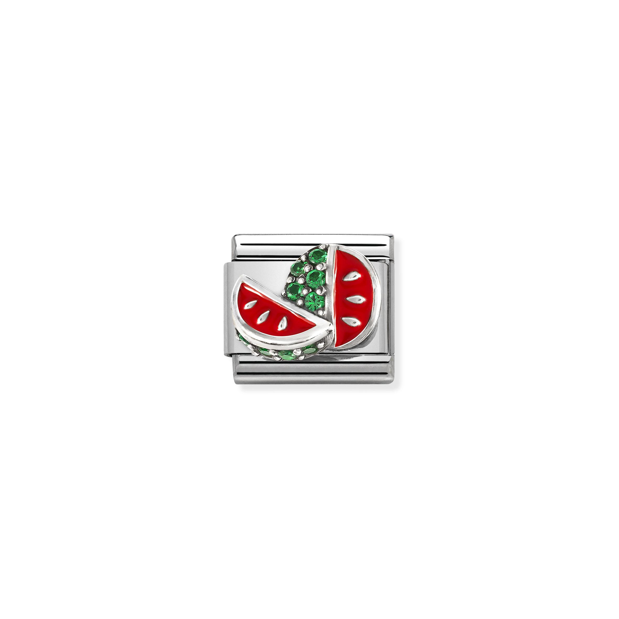 Composable CL SIMBOLS stainless steel  enamel  Cub  Zirc and 925 sterling silver (09_Watermelon)
