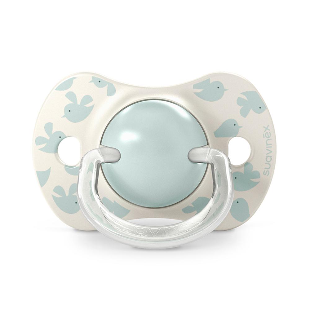 Пустышка Suavinex Birdies зеленая 6-18м 2шт