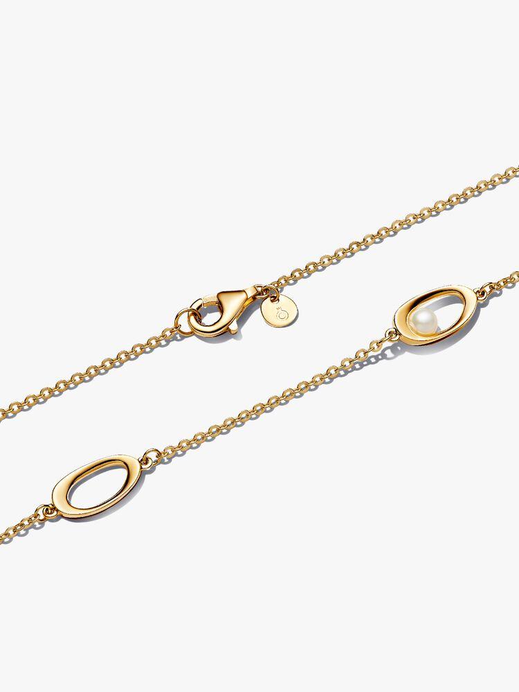 14k gold-plated necklace with treated white freshwater cultured pearl