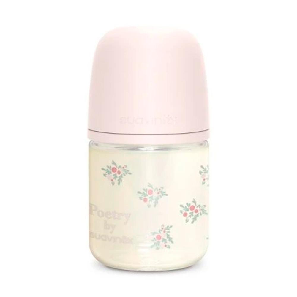 Бутылочка стеклянная Suavinex Poetry розовая 120мл