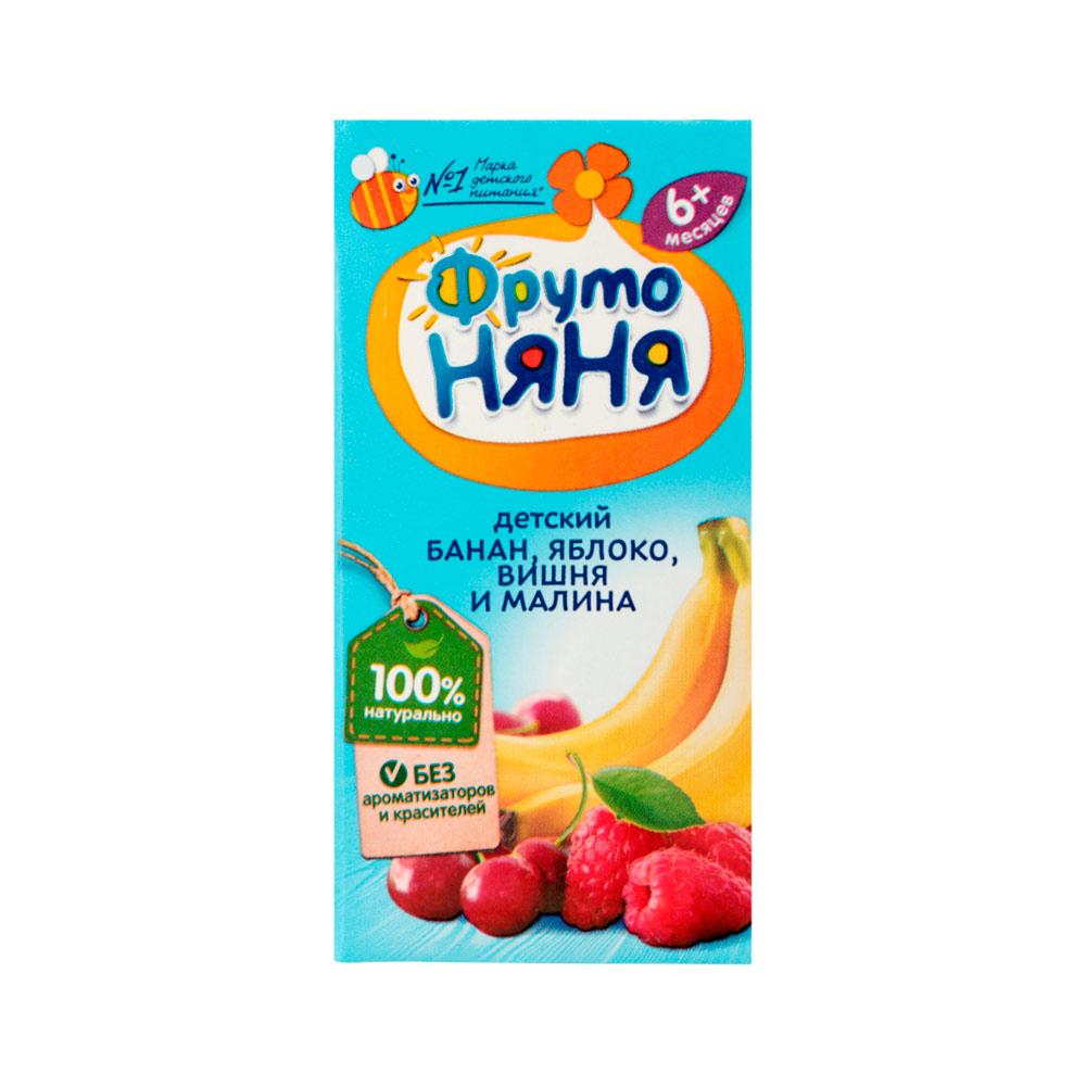 Нектар ФрутоНяня из яблок бананов вишни малины 6м+ 200 мл