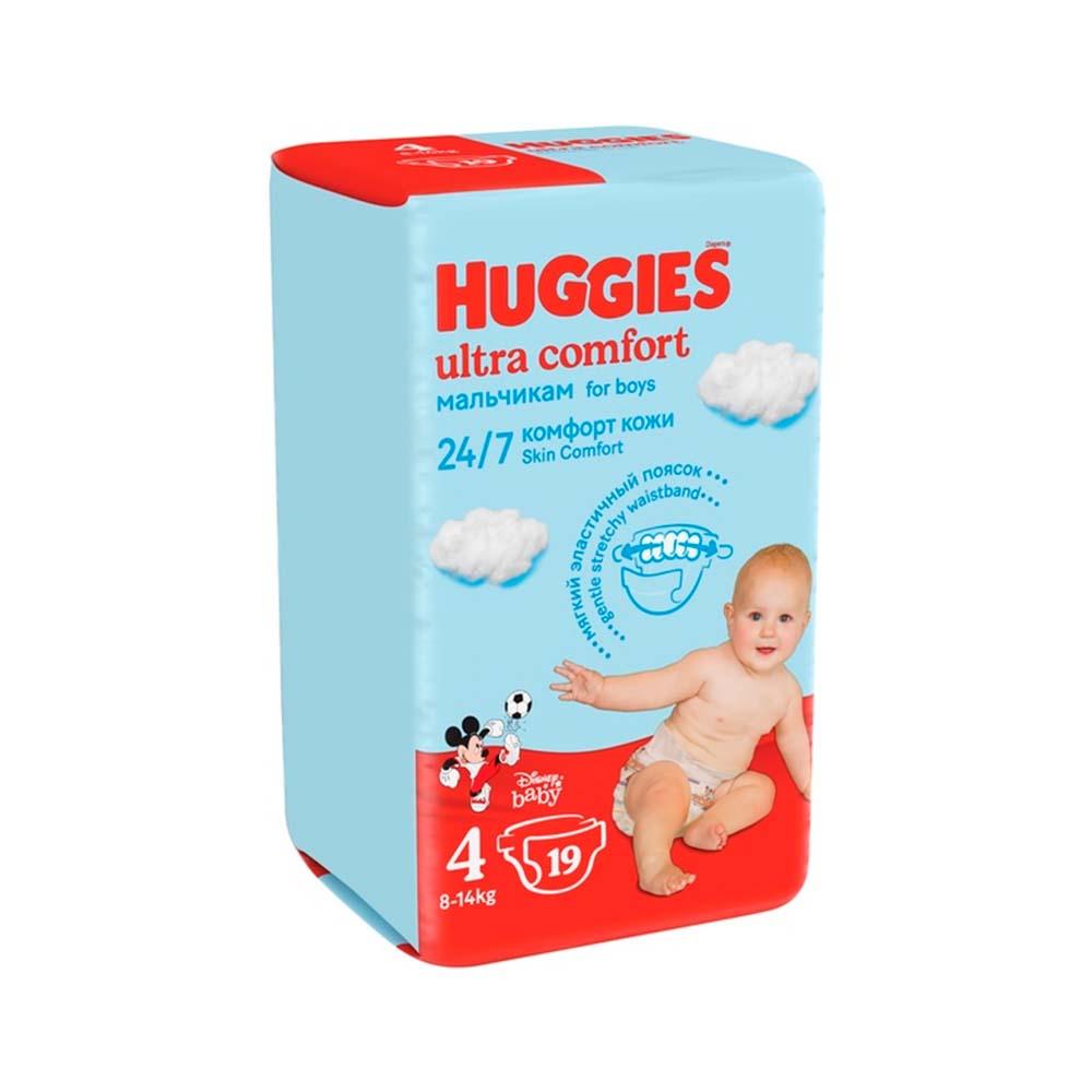 Подгузники Huggies Ultra Comfort для мальчиков размер 4 8-14 кг 19 шт