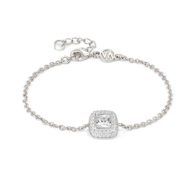 DOMINA bracelet in 925 sterling silver and cubic zirconia pavè (Square)