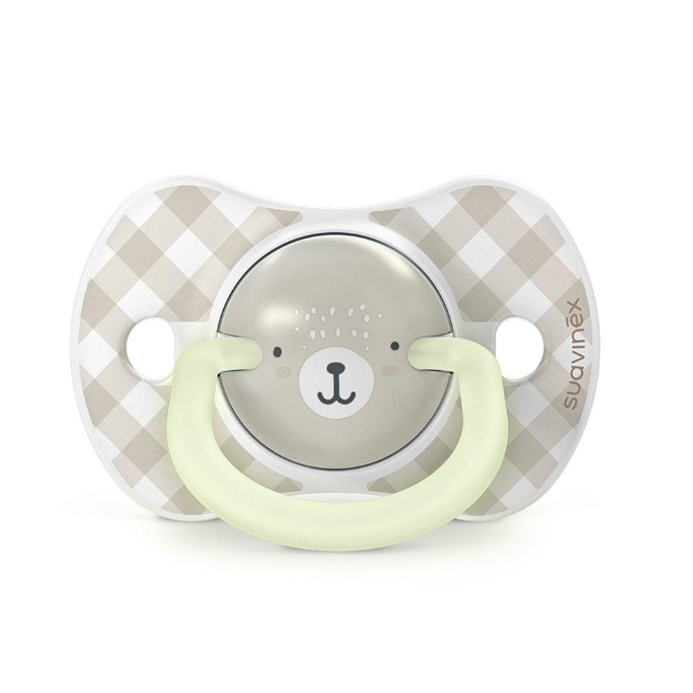 Пустышка ночная Suavinex Wild бежевая 0-6м 2шт