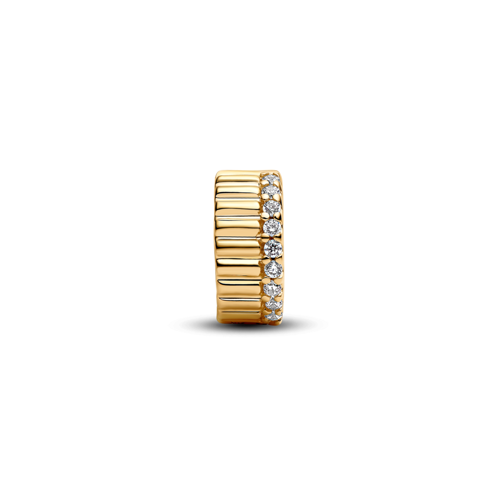 14k gold-plated clip with clear cubic zirconia and silicone grip