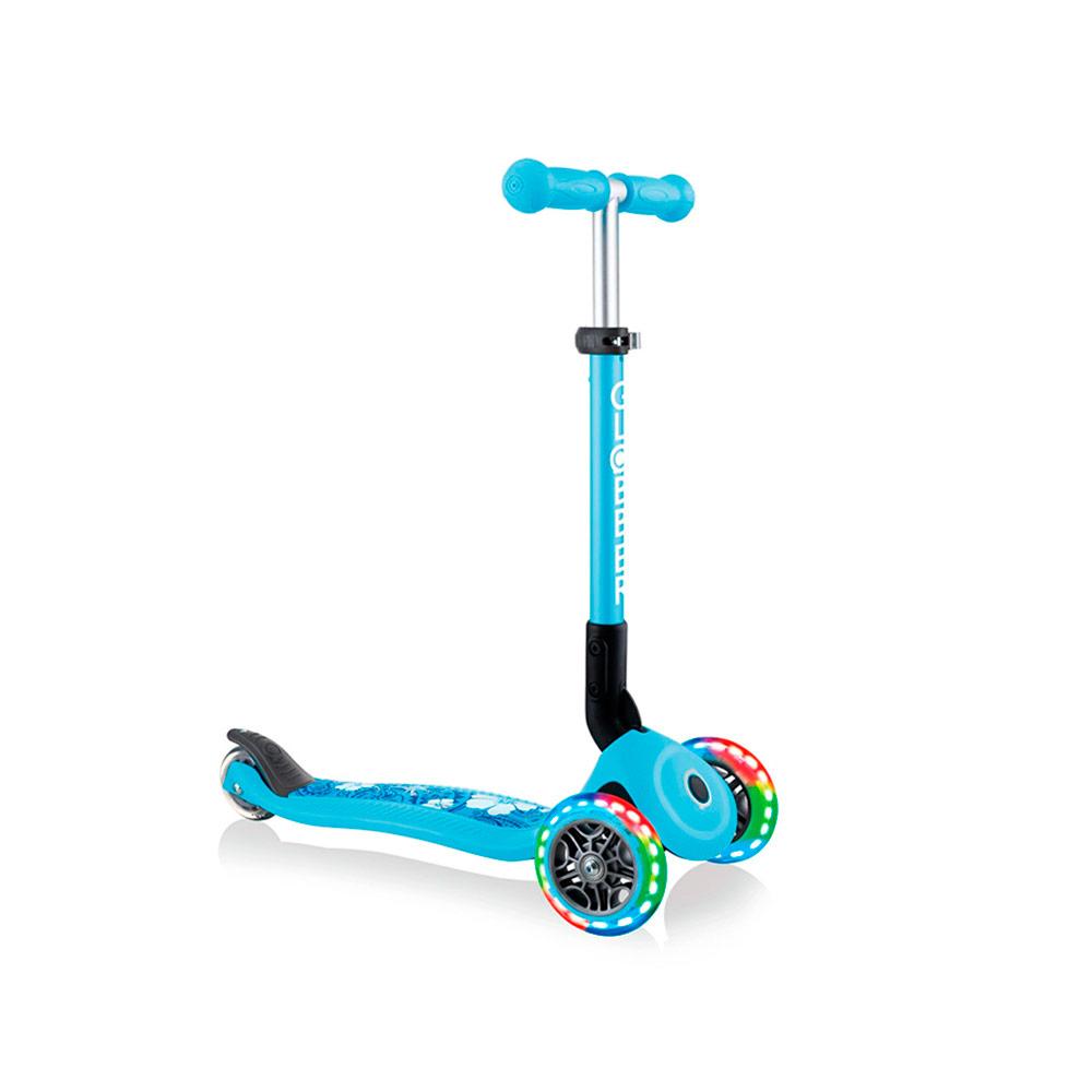 Трёхколесный самокат Globber Junior Foldable Fantasy Lights Pastel Blue