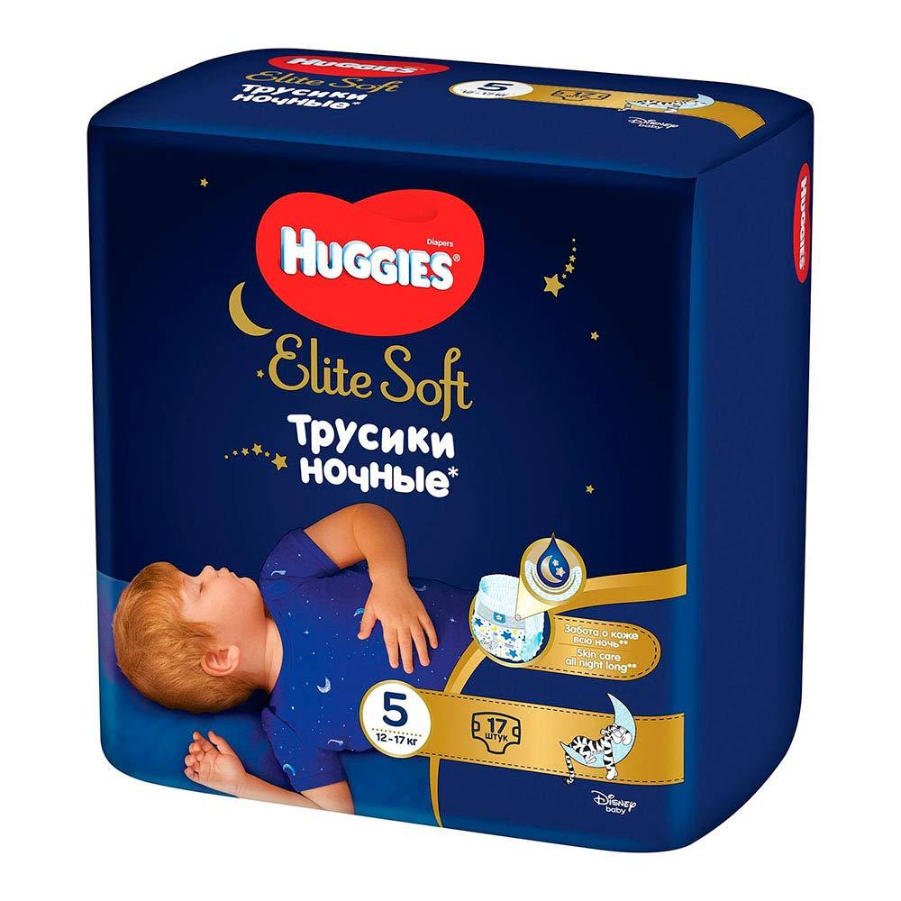 Трусики-подгузники Huggies Elite Soft Ночные размер 5 12-17 кг 17 шт