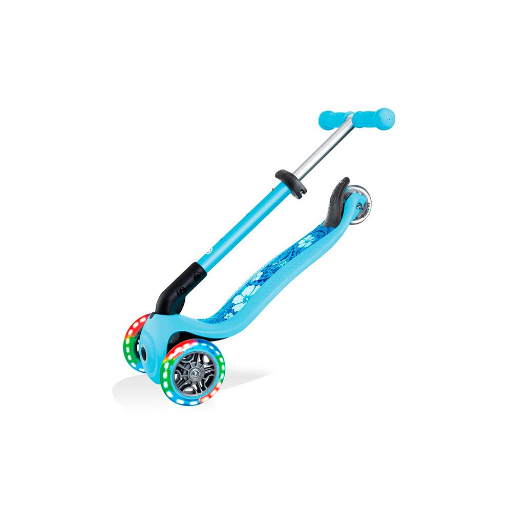Трёхколесный самокат Globber Junior Foldable Fantasy Lights Pastel Blue