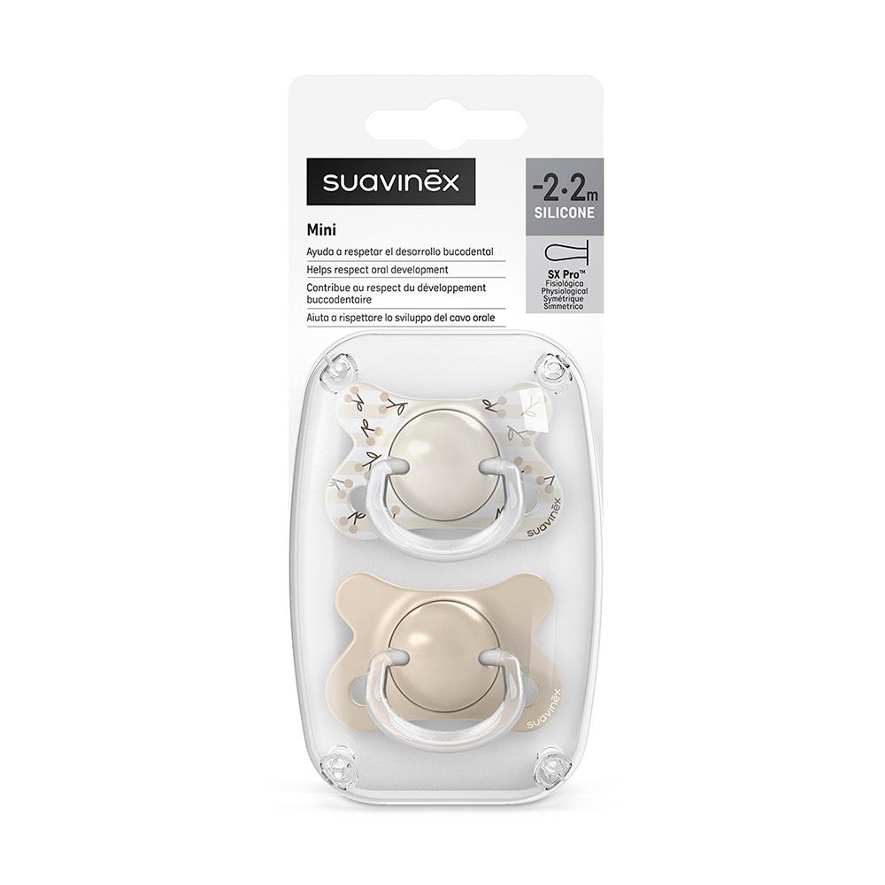 Пустышка Suavinex Birdies бежевая -2-2м+ 2шт