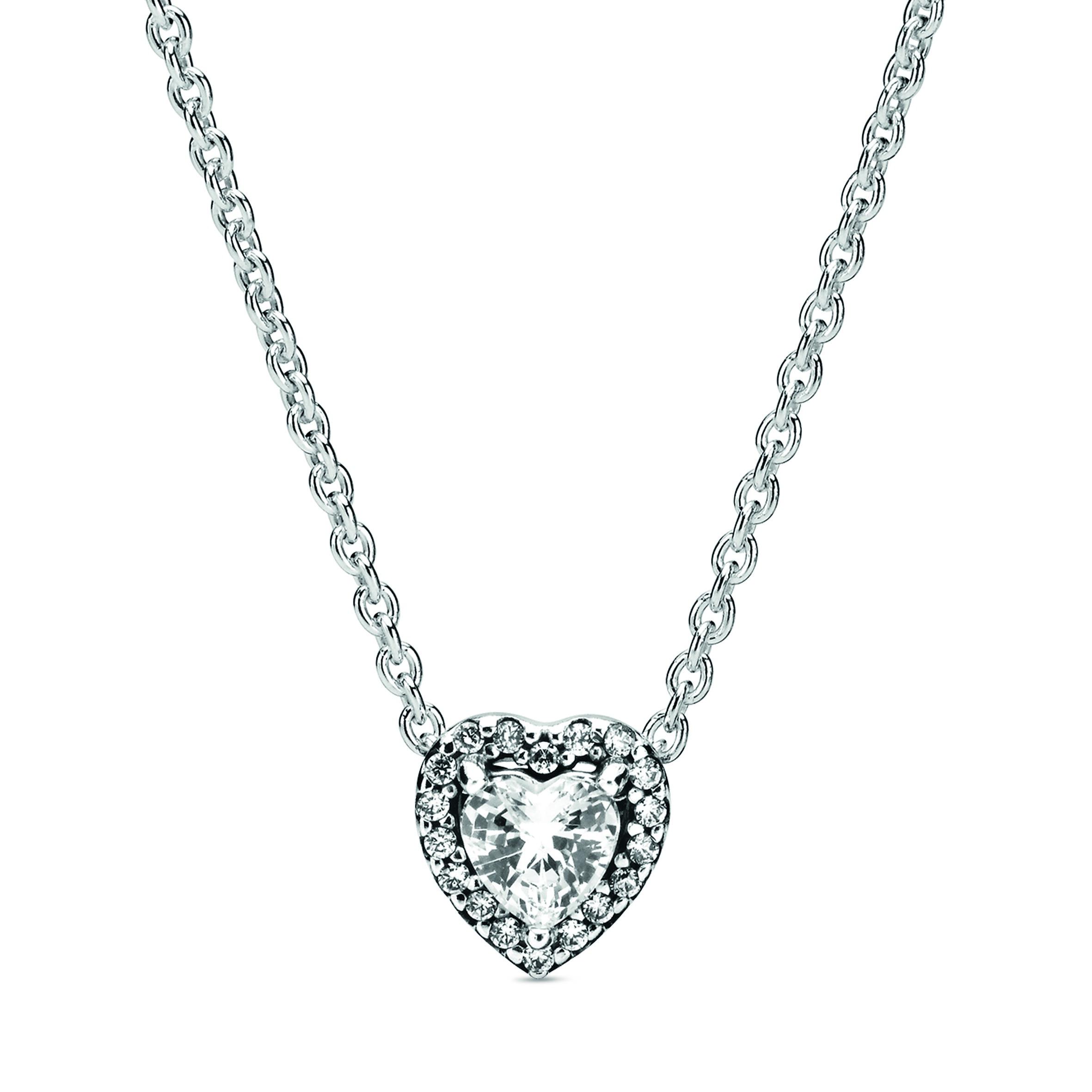 Серебряное колье Heart с прозрачным фианитом