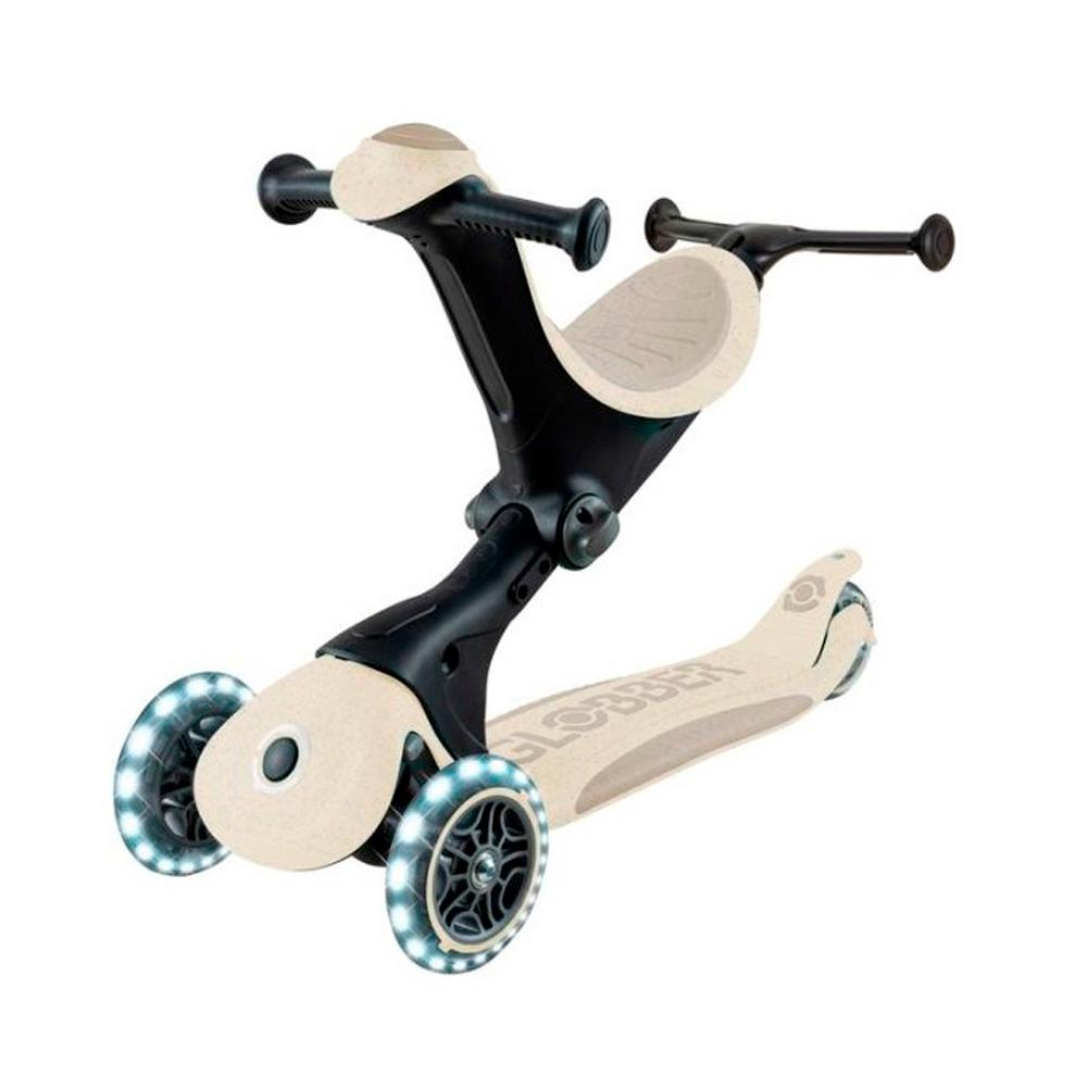 Трёхколесный самокат Globber Go Deluxe LIGHTS ECOLOGIC 360 ° TAUPE/DARK TAUPE