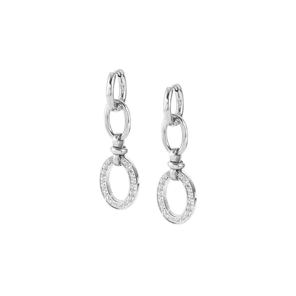 AFFINITY earrings in steel and cz (PENDANT) (Steel)