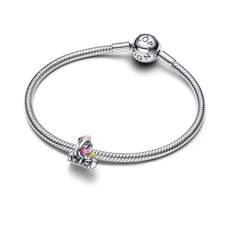 Disney Dumbo and Mum sterling silver charm with pink and yellow enamel