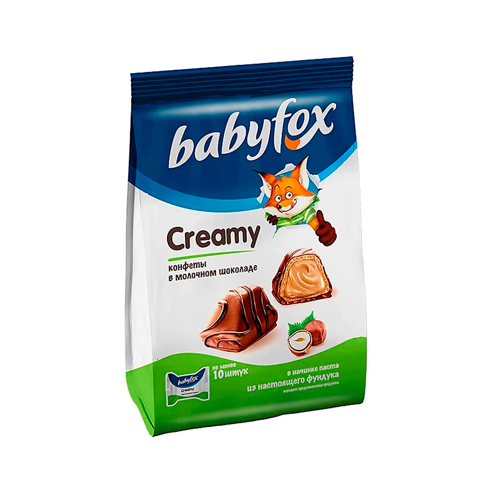 Конфеты Babyfox Creamy с молочно-ореховой начинкой в молочном шоколаде 100 г