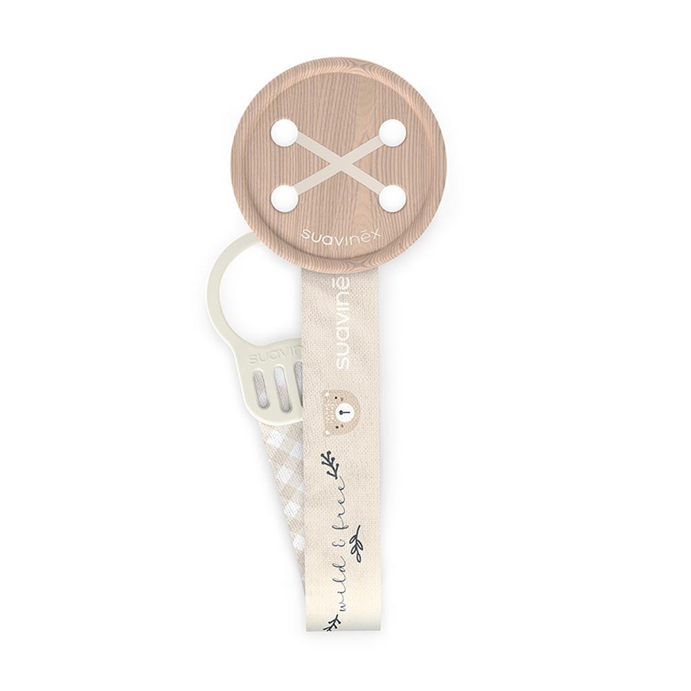 Ленточный держатель для пустышки Suavinex WIld бежевый Ленточный держатель для пустышки Suavinex WIld бежевый