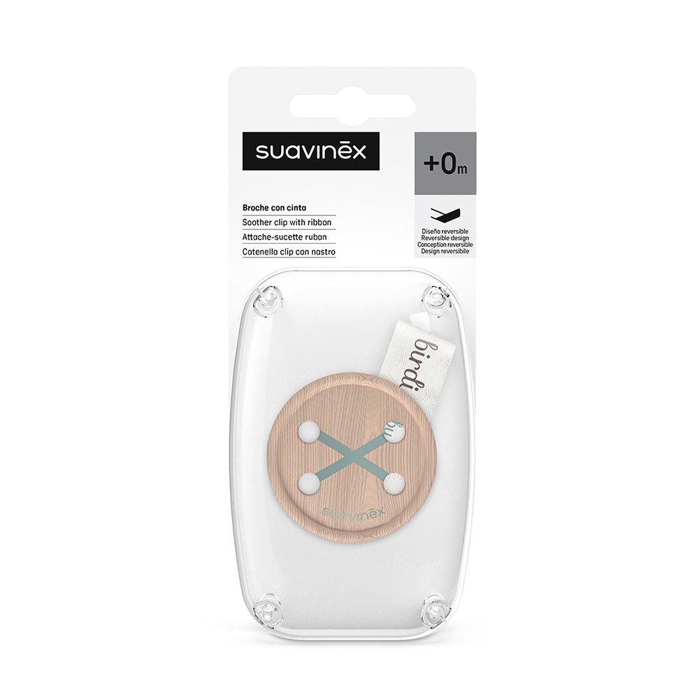 Ленточный держатель для пустышки Suavinex Birdies зеленый Ленточный держатель для пустышки Suavinex Birdies зеленый