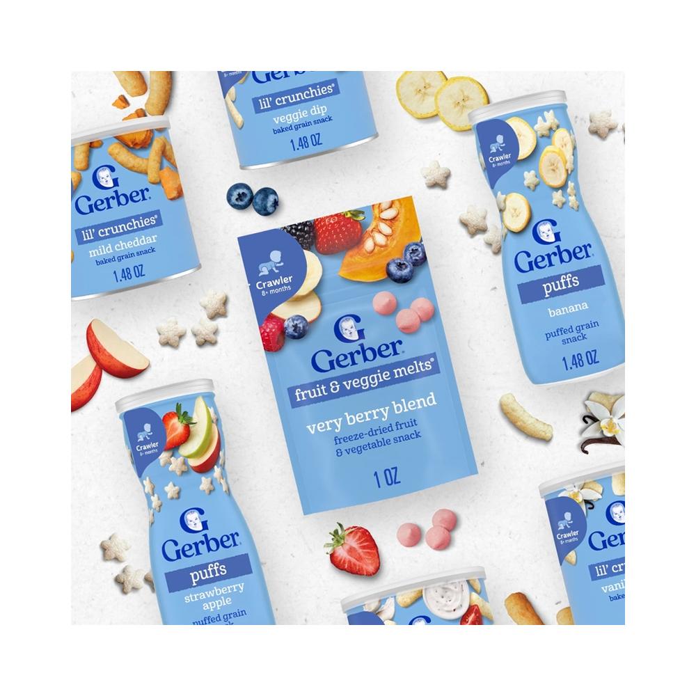 Сублимированная закуска Gerber Fruit Veggie Melts 8м+ 28гр