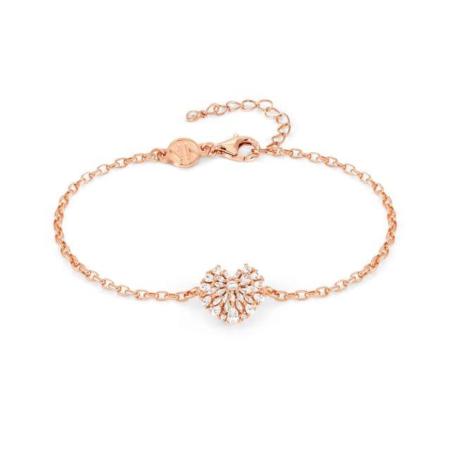 RAYOFLIGHT bracelet in 925 sterling silver and cubic zirconia (Rose Gold Heart)