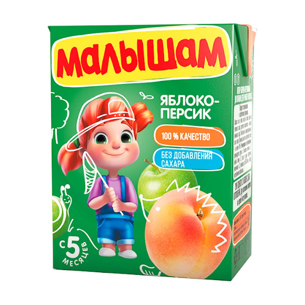 Сок Фрутоняня Малышам Нектар из яблока и персика 5м+ 200мл Сок Фрутоняня Малышам Нектар из яблока и персика 5м+ 200мл